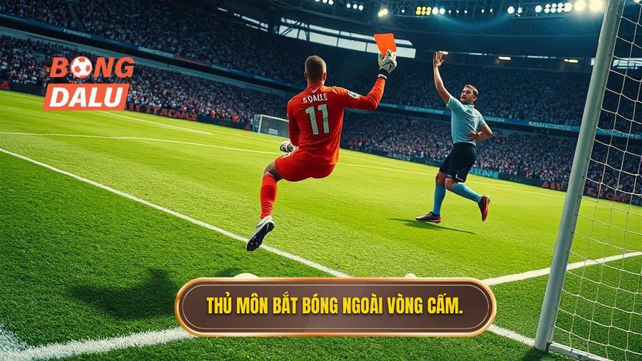 2. Thủ môn bắt bóng ngoài vòng cấm.