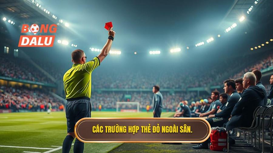 3. Các trường hợp thẻ đỏ ngoài sân.